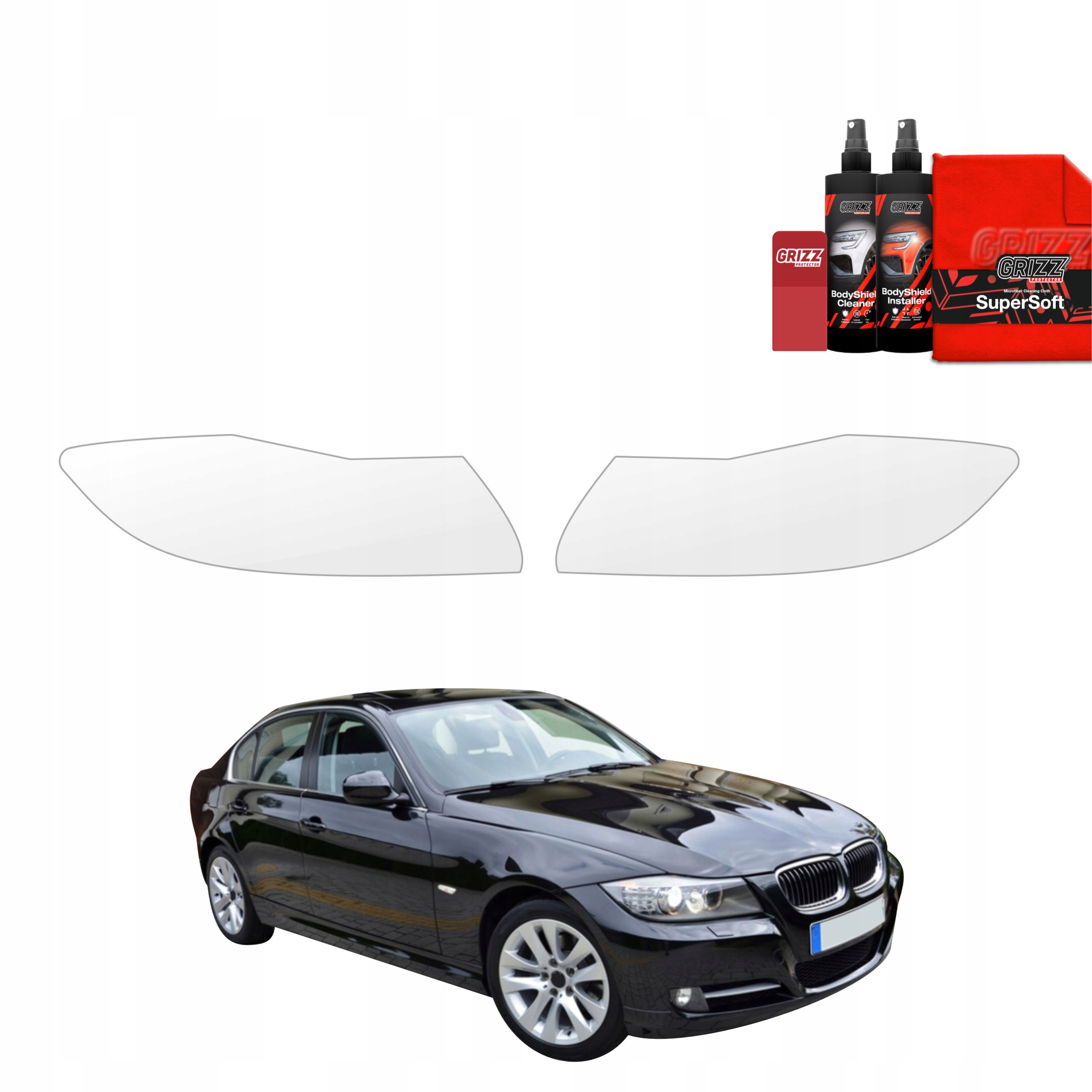 2v1 Fólie Ppf dýha na lampy pro Bmw 3 E90 Sedan LCI (2008-2012)