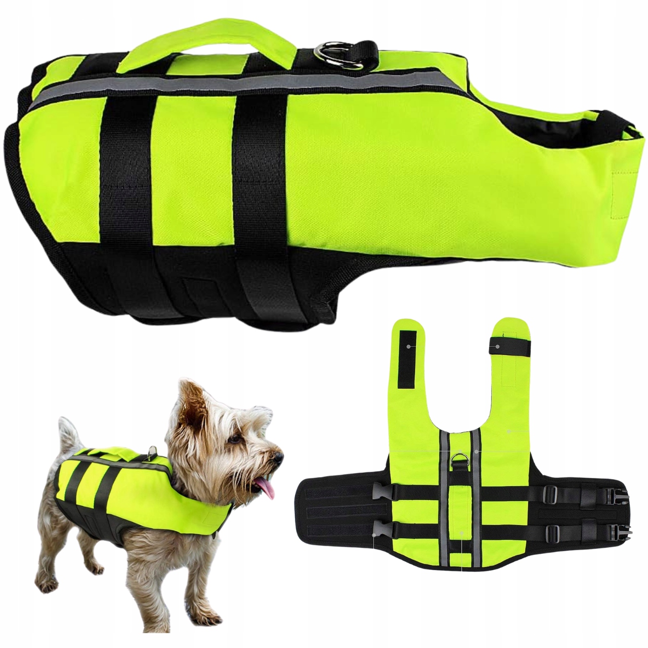 Záchranná vesta Kapok pro malého psa s oslněním pro plavání M 29 Cm