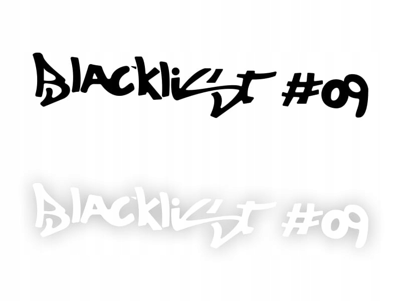 BLACKLIST #09 - Naklejka na samochód na auto KOLOR