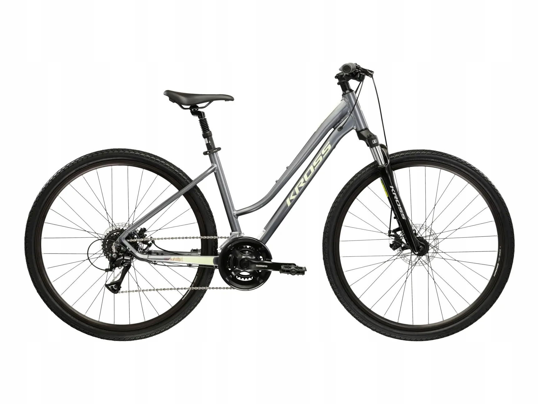 Rower crossowy Kross Evado 3.0D DM (17) 28 szary zielony połysk