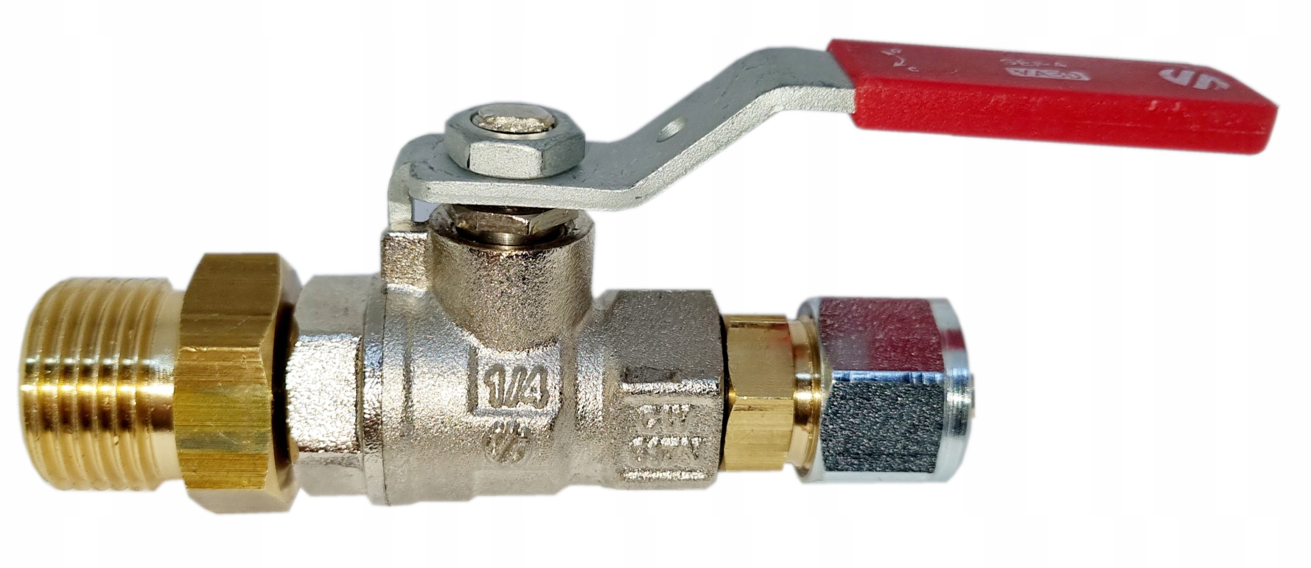 

Zawór kulowy gwint butli W21,8x1/14"L faro8mm