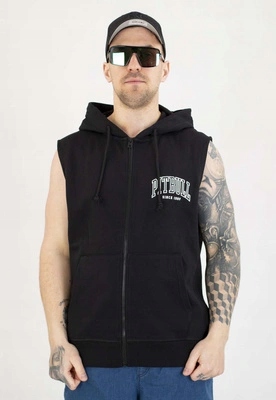 Bunda Bez Rukávů Pit Bull Vest S Kapucí Badger černý