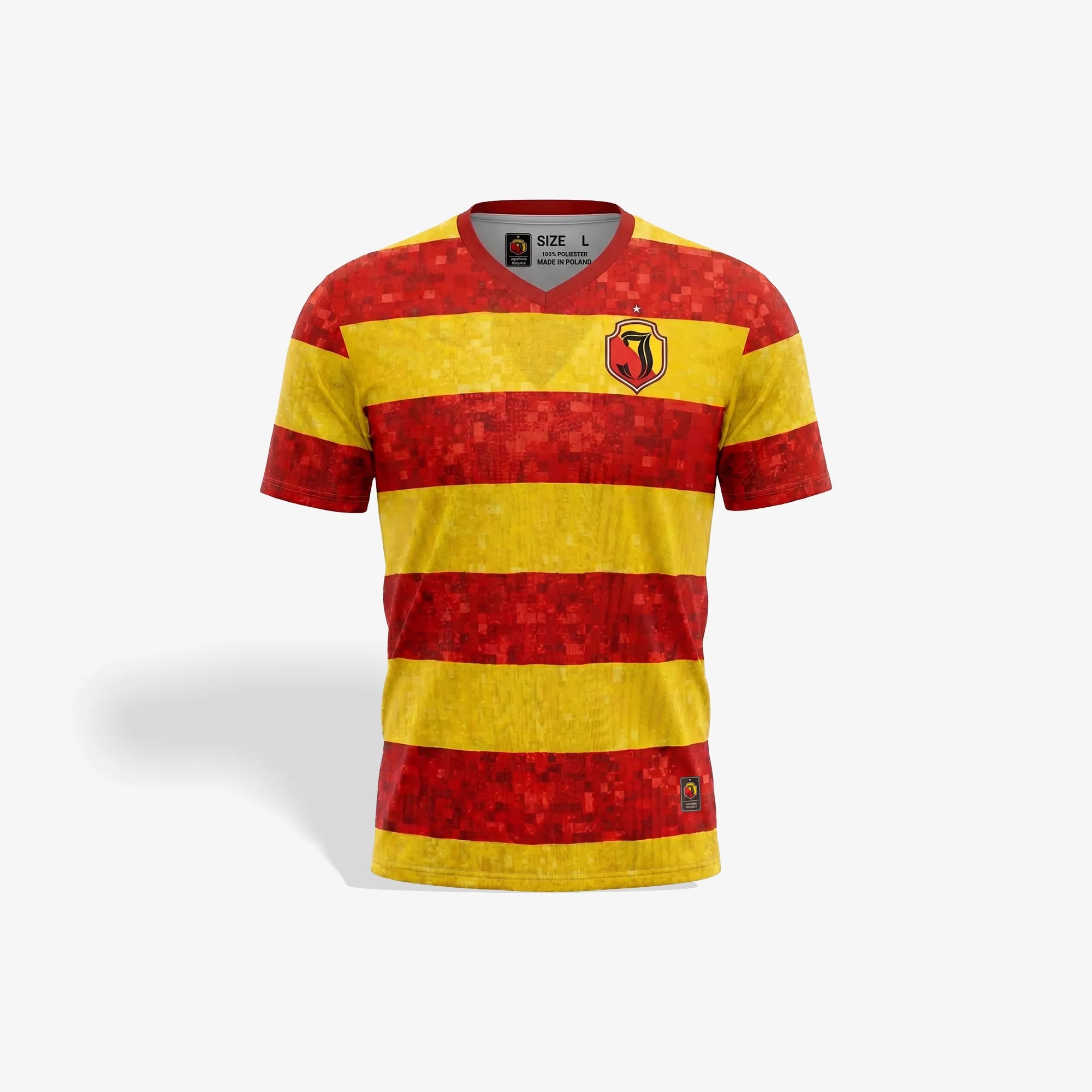 Koszulka pasiak piksel Jagiellonia Białystok rozmiar 3XL dla kibica