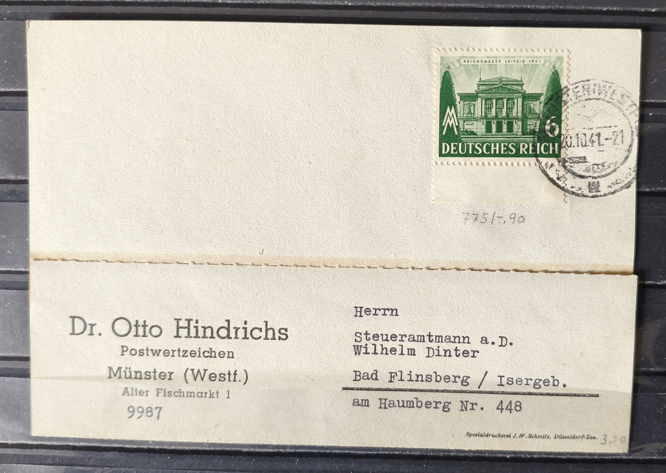 DEUTSCHES REICH - List. Rok 1941