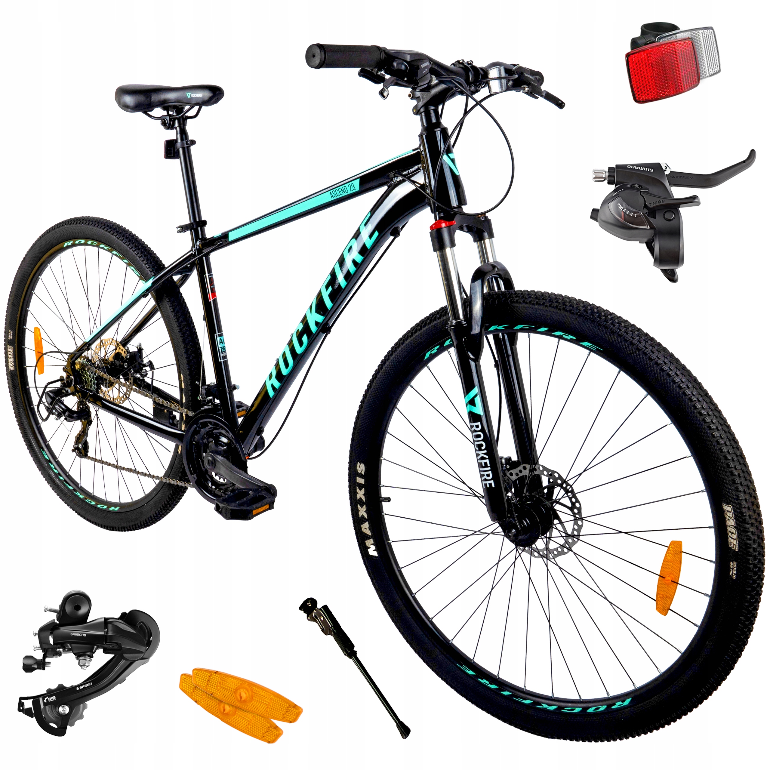 Rower Górski Mtb Czarny 21 Biegów Aluminium Rama 18" Koła 29" Shimano