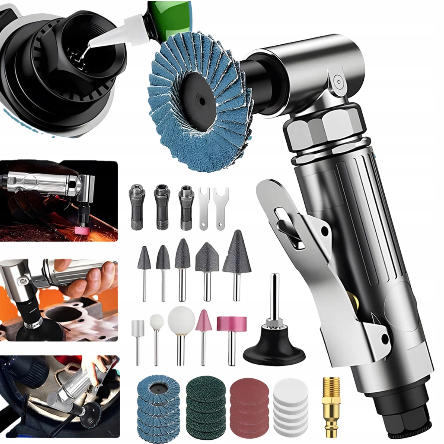 Přesná Mini Pneumatická Bruska Pro Řezání Leštění, Sada