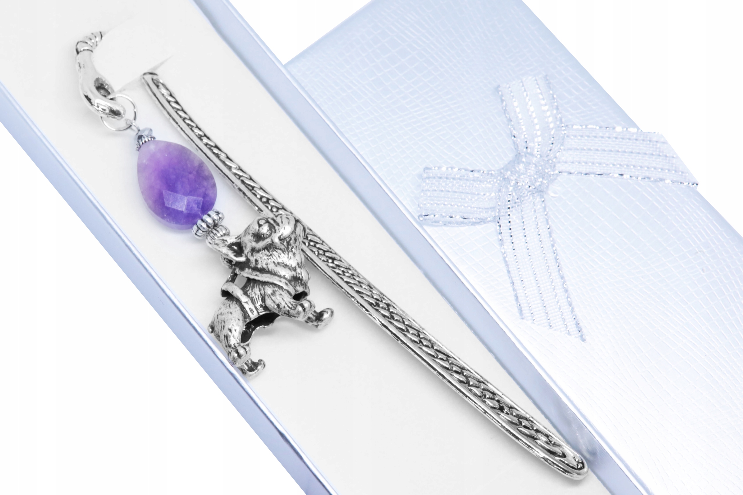 ZAKŁADKA DO KSIĄŻKI buldog francuski PIES ametyst kamień