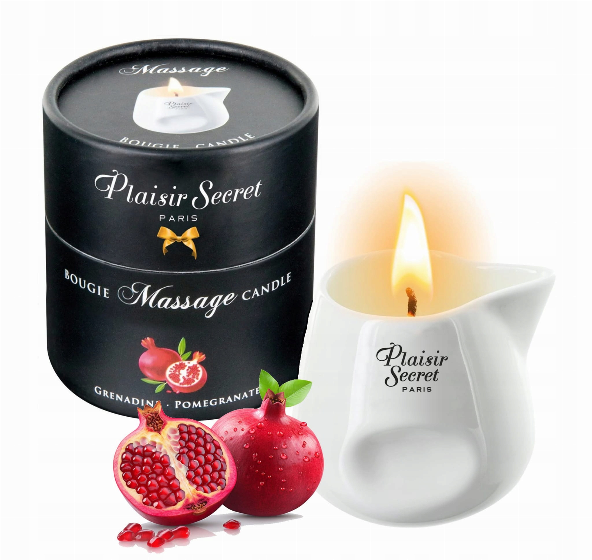 Přírodní masážní svíčka Plaisirs Secrets Grenadine 80 ml
