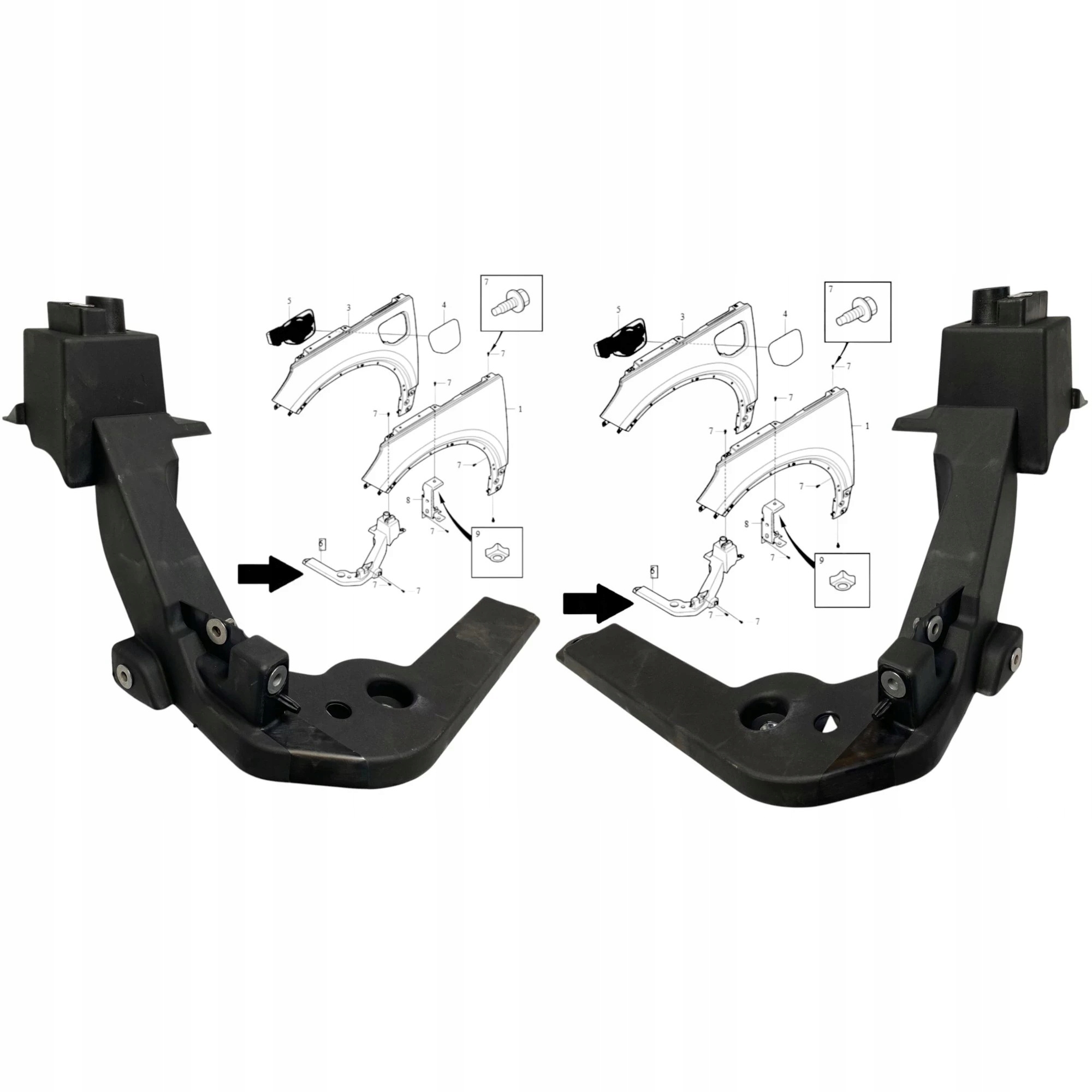 Sada x2 Držák Pravý Levý upevnění blatníku zesílení Volvo XC40 II 18+