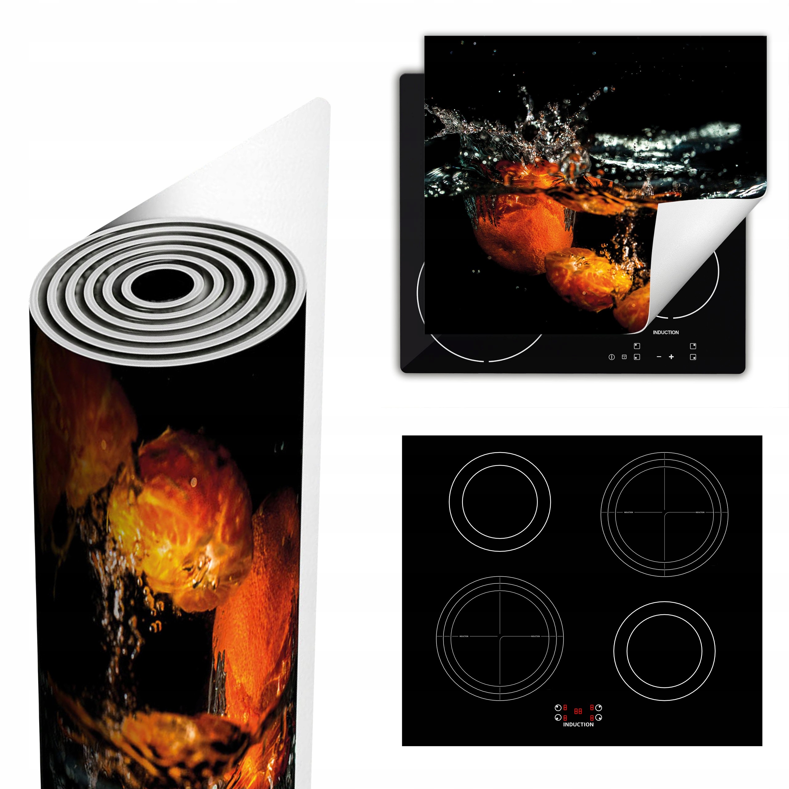 Ochranná Podložka Na Sporák Má Více Místa 60x52 černá voda oranžová