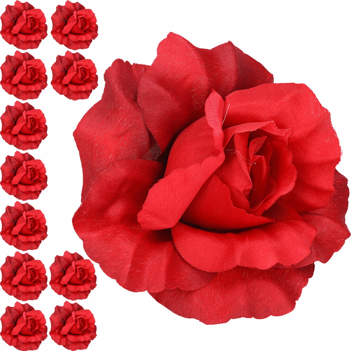 RÓŻA RÓŻE GŁÓWKA WYROBOWA SZTUCZNE KWIATY 12szt