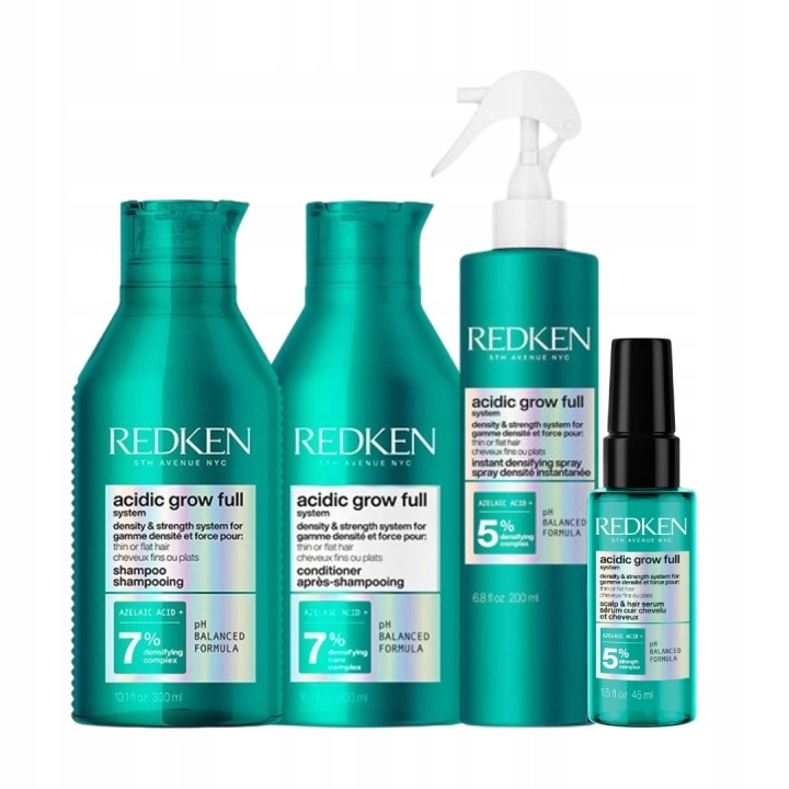 Redken Zestaw Acidic Grow szampon odżywka spray do włosów zniszczonych