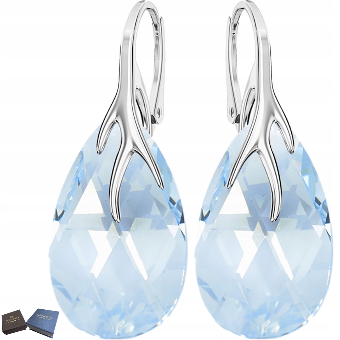 Náušnice Stříbro 925 Dámské Závěsné s Křišťály jako Dárek pro ženu