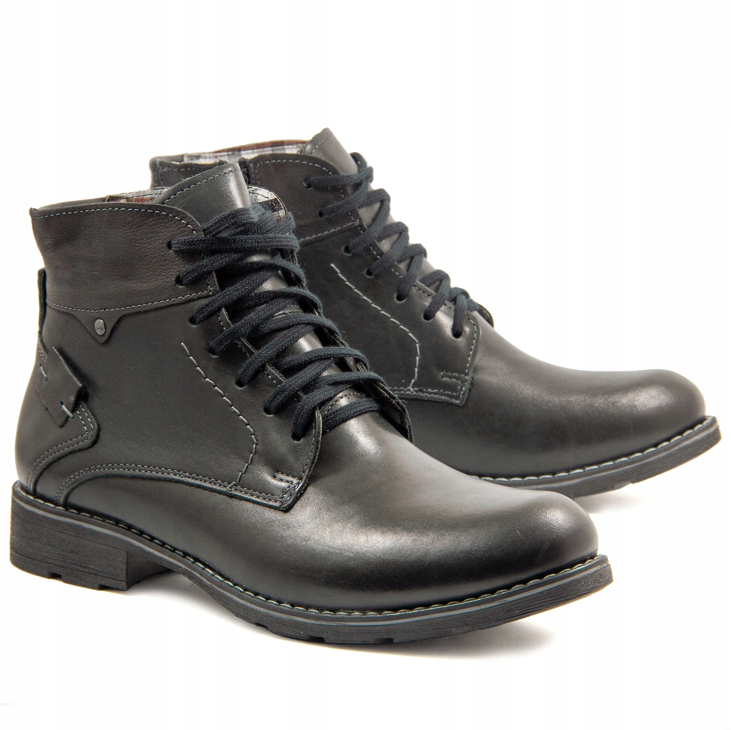 Kozák na boty Pánské zateplené přírodní kůže Polské 804 cz 48