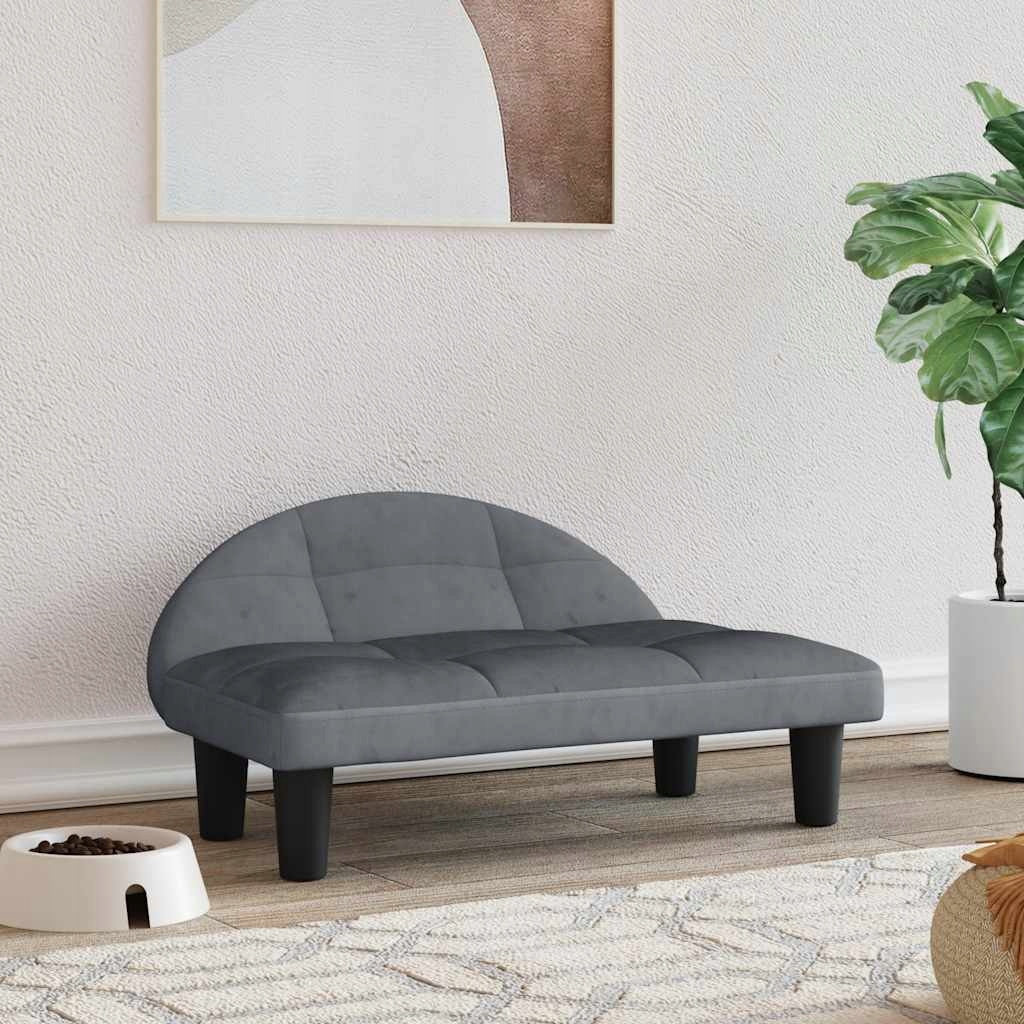 Levně Fionshop 262671558 Pelíšek pro psy tmavě šedý 70 x 52 x 30 cm samet