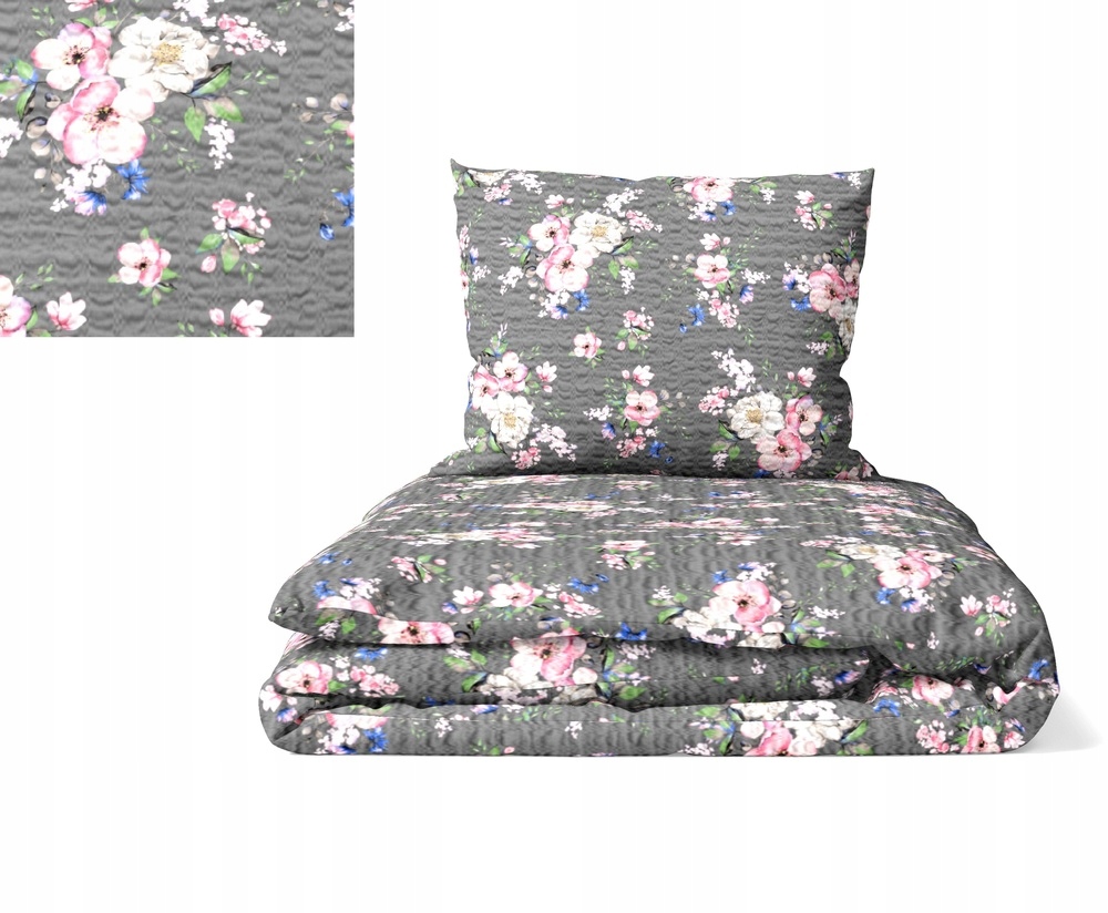 Pościel z Kory 160x200 1x70x80 Komplet Premium Jabłkonka grafit