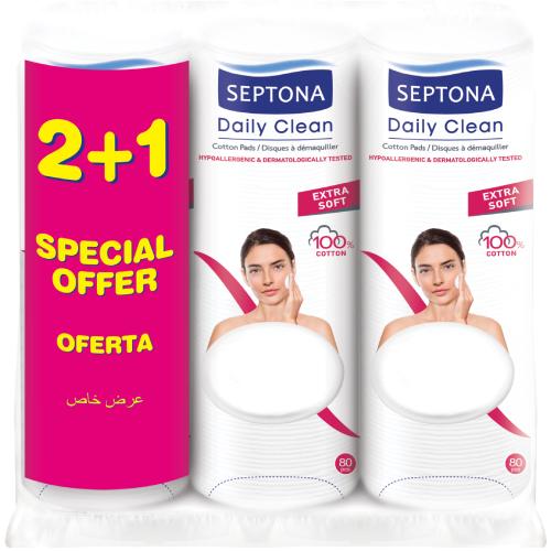 

Septona Płatki kosmetyczne bawełniane 2+1 3x80szt