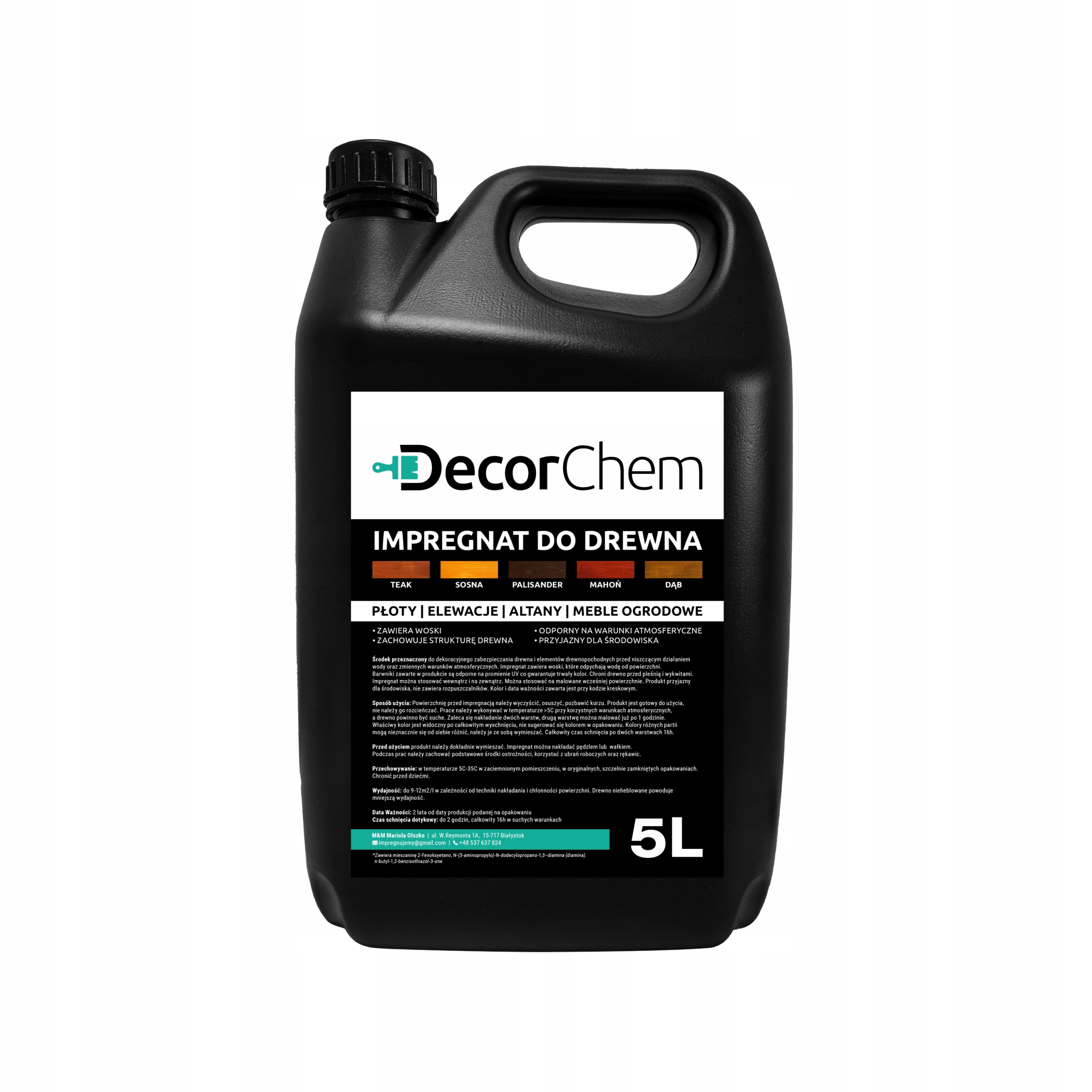 

Impregnat farba do drewna mahoń 5l DecorChem
