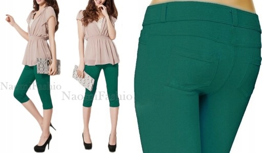 

Zielone Spodenki Rybaczki Legginsy Bawełna XXL