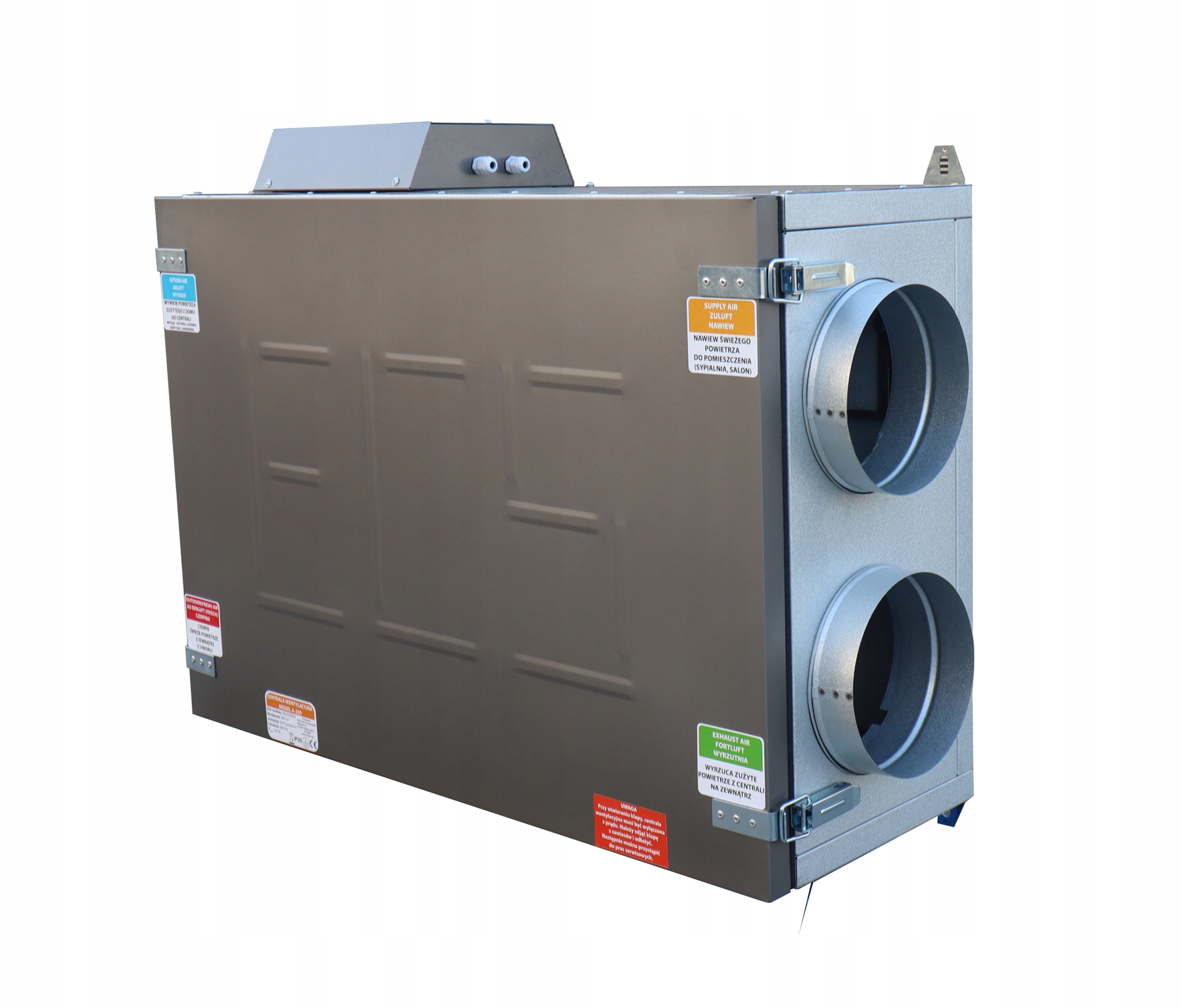 Centrala Wentylacyjna Rekuperator 250m3/h do 100m2 Klasa efektywności energetycznej A