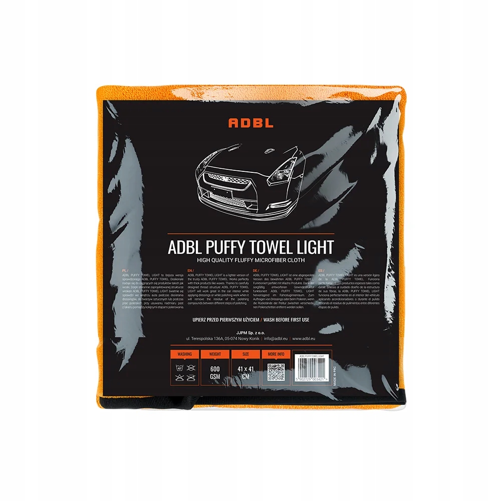 ADBL _ PUFFY TOWEL LIGHT _ LŻEJSZA MIKROFIBRA DO DOCIERANIA WOSKÓW 41X41CM Producent ADBL