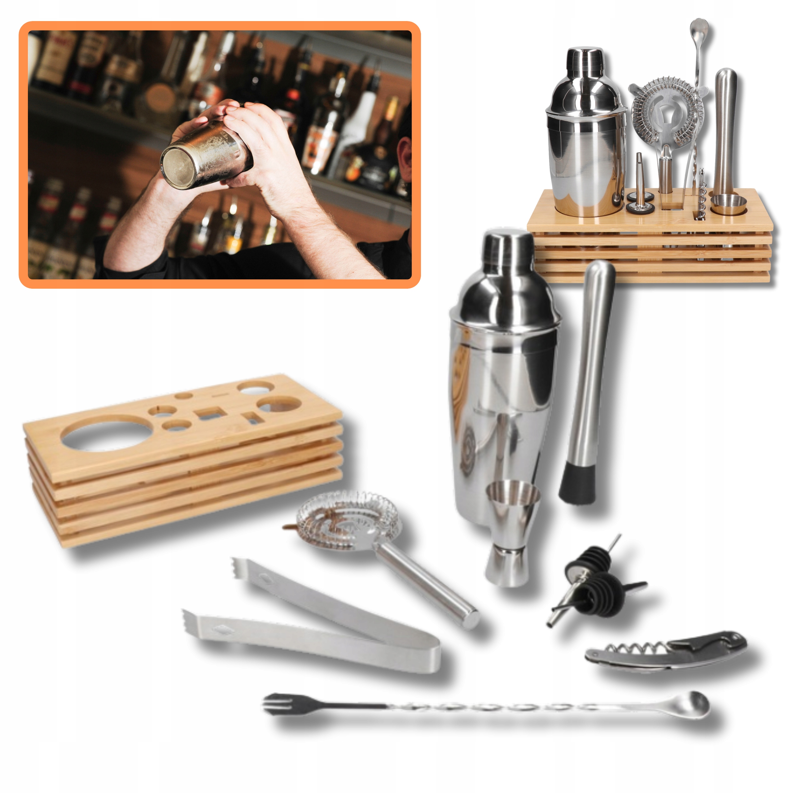 Profesionální barmanská sada na nápoje 10 ks s vícevrstvou základnou