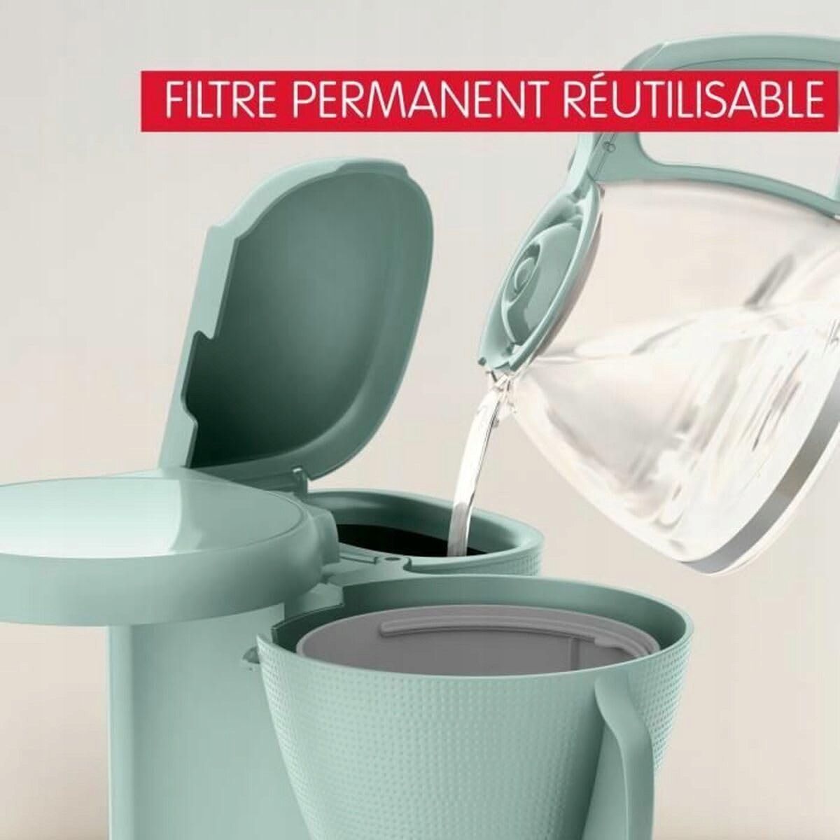 MOULINEX Ekspres Do Kawy 1,25L Filtr Stały Funkcja Podgrzewania Eukaliptus — miniatura 3