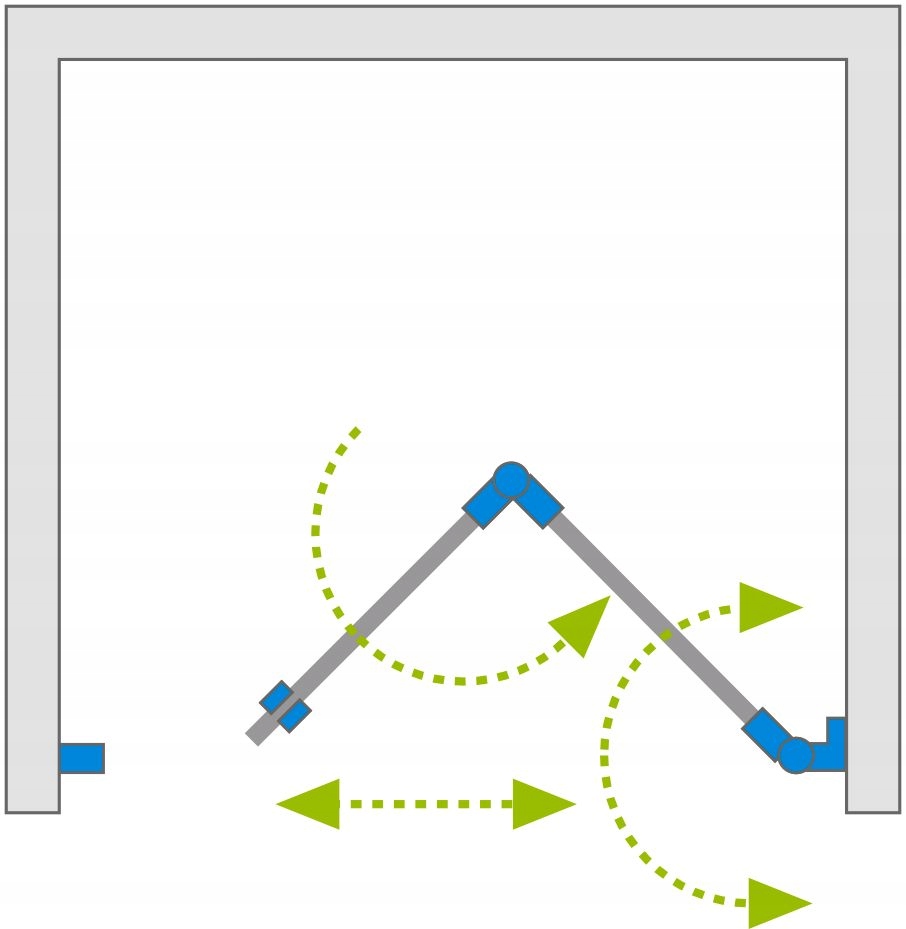 Drzwi prysznicowe składane wnękowe 70 P grafit Wysokość produktu 200 cm