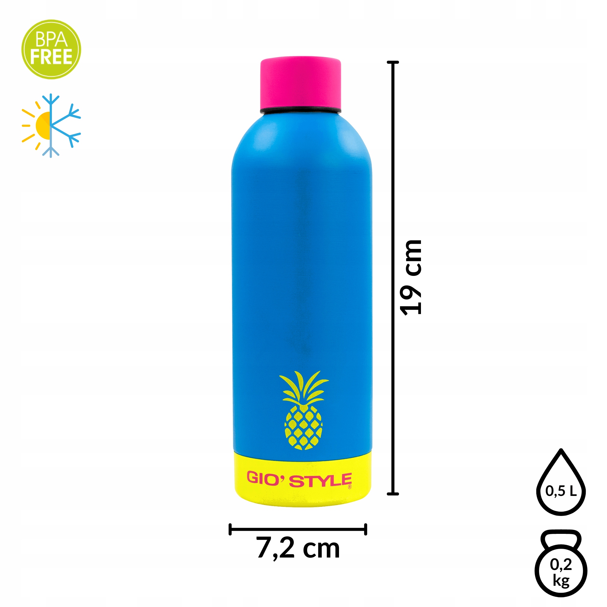 BUTELKA TERMICZNA 0,5L KAMAI GIO STYLE, STAL NIERDZEWNA, NIEBIESKA Marka inna