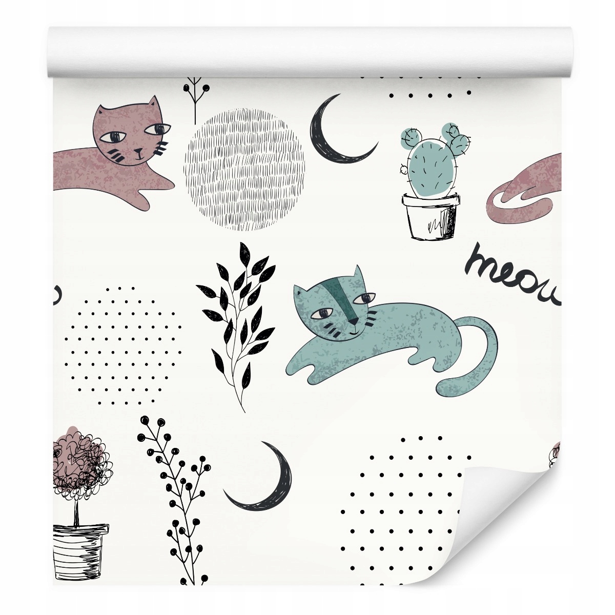 Tapeta do dětského pokoje Kočky Komiks Příroda