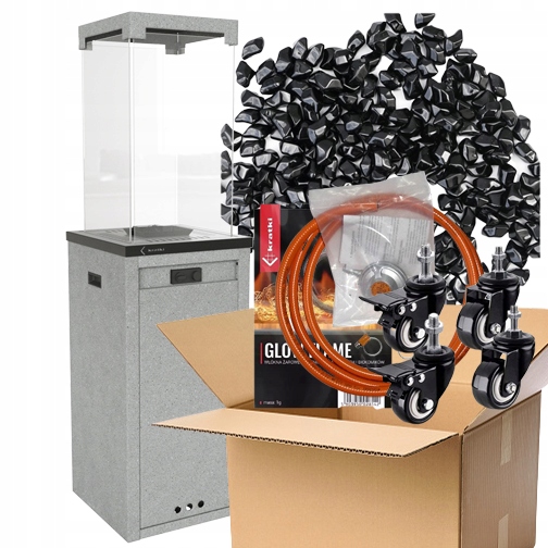 Patio Light Šedé Kratki Kameny Žárová vlákna