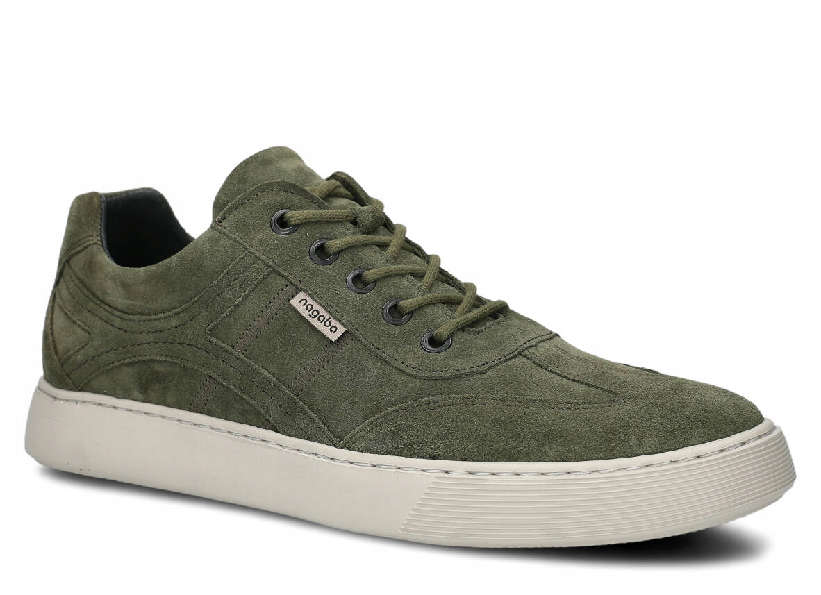 Nagaba 427 Khaki Velur Pohodlné Pánské Kožené Polobotky Velikost 45