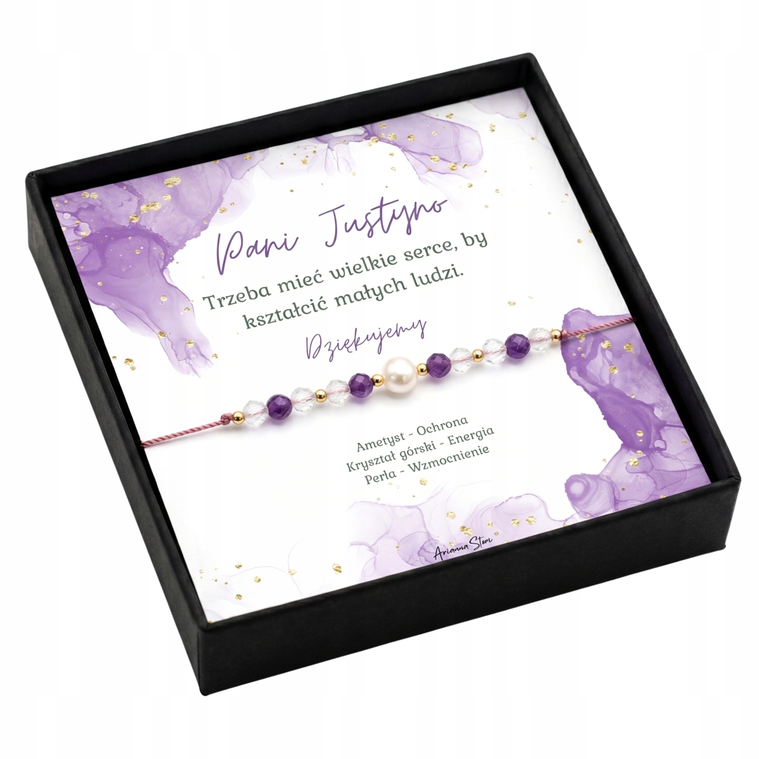 Dla Nauczyciela na Koniec Roku Podziękowanie Bransoletka Dedykacja