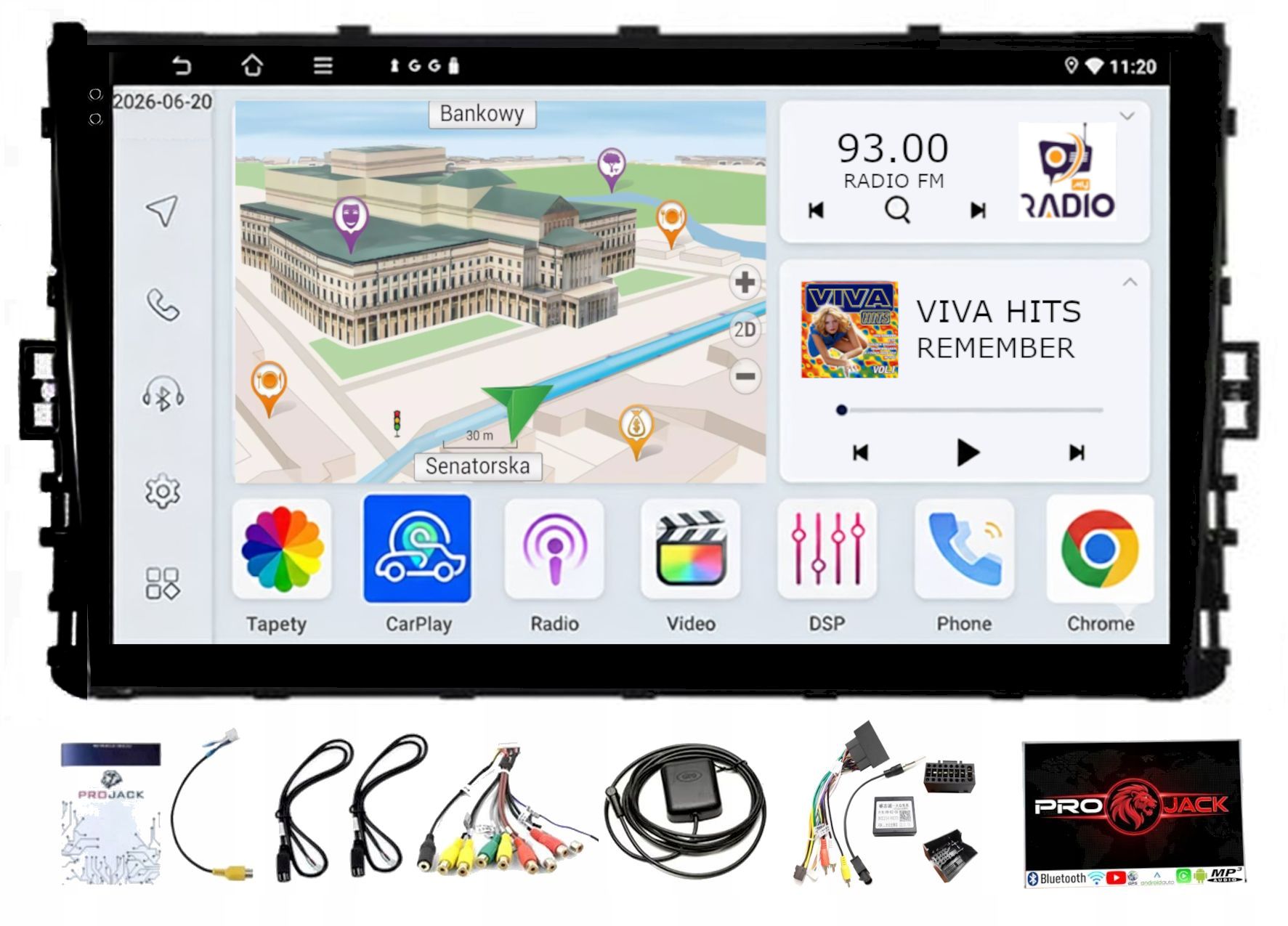 Navigační Rádio Android Vw T6 2017-2022 Wifi Carplay Usb 4GB 64GB