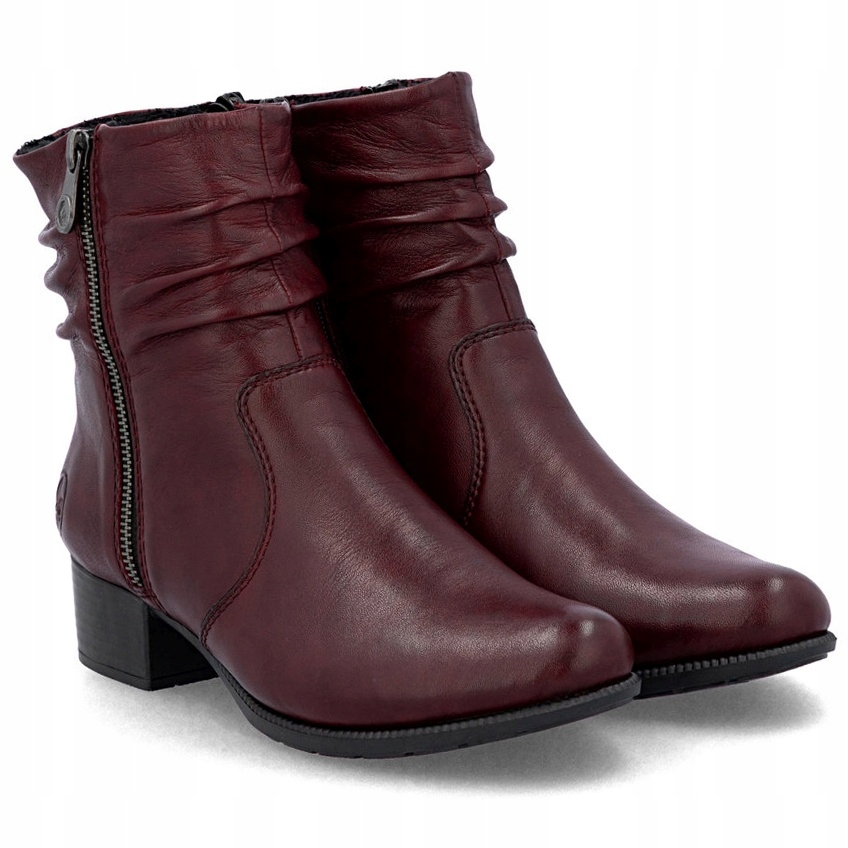Dámské kotníkové boty Rieker 78656-35 Červené teplé vínové Kůže Vel. .42