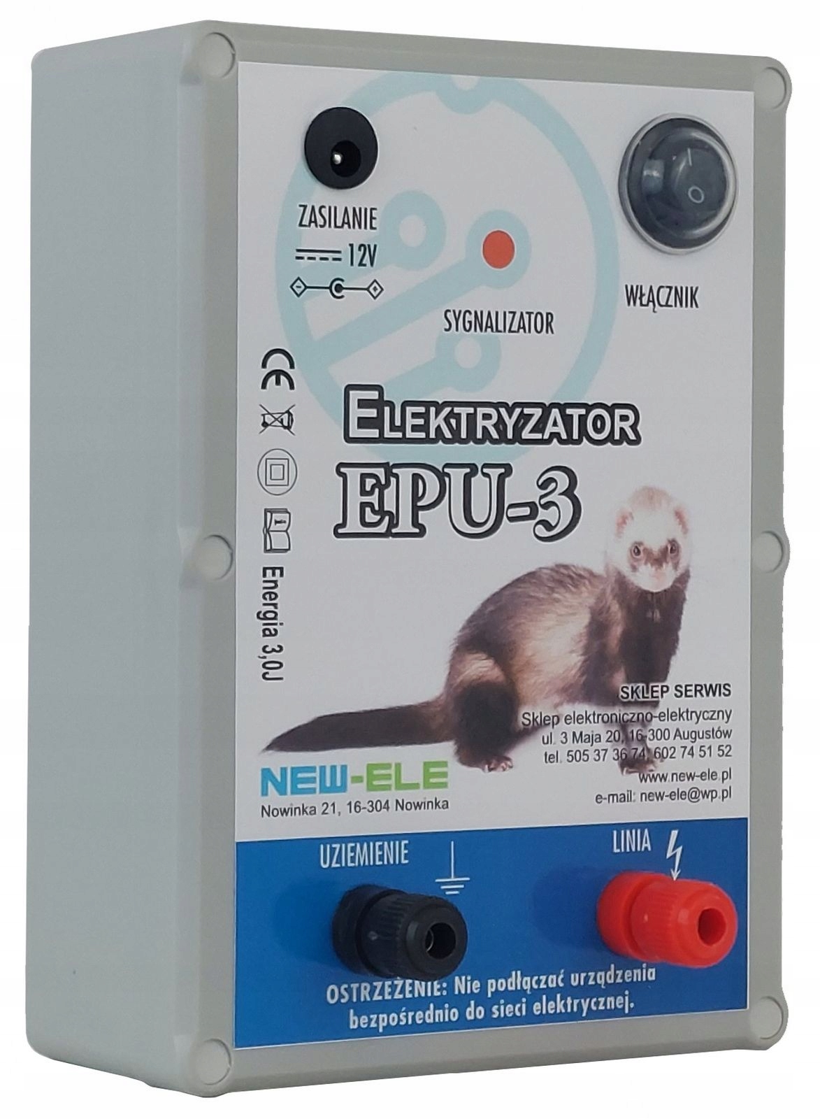 Elektryzator ogrodzeniowy EPU-3 pastuch o mocy 3J Marka inny