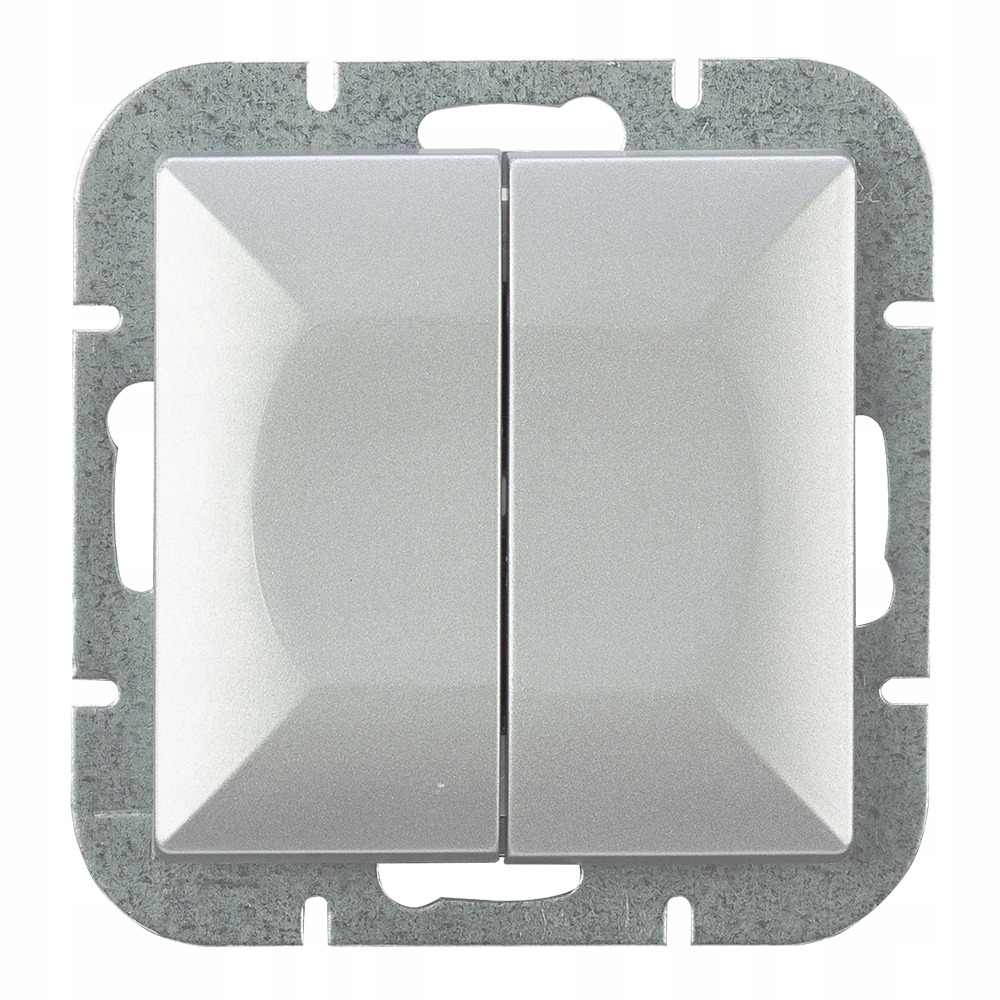 

Wyłącznik łącznik podwójny Srebrny Abex Perła