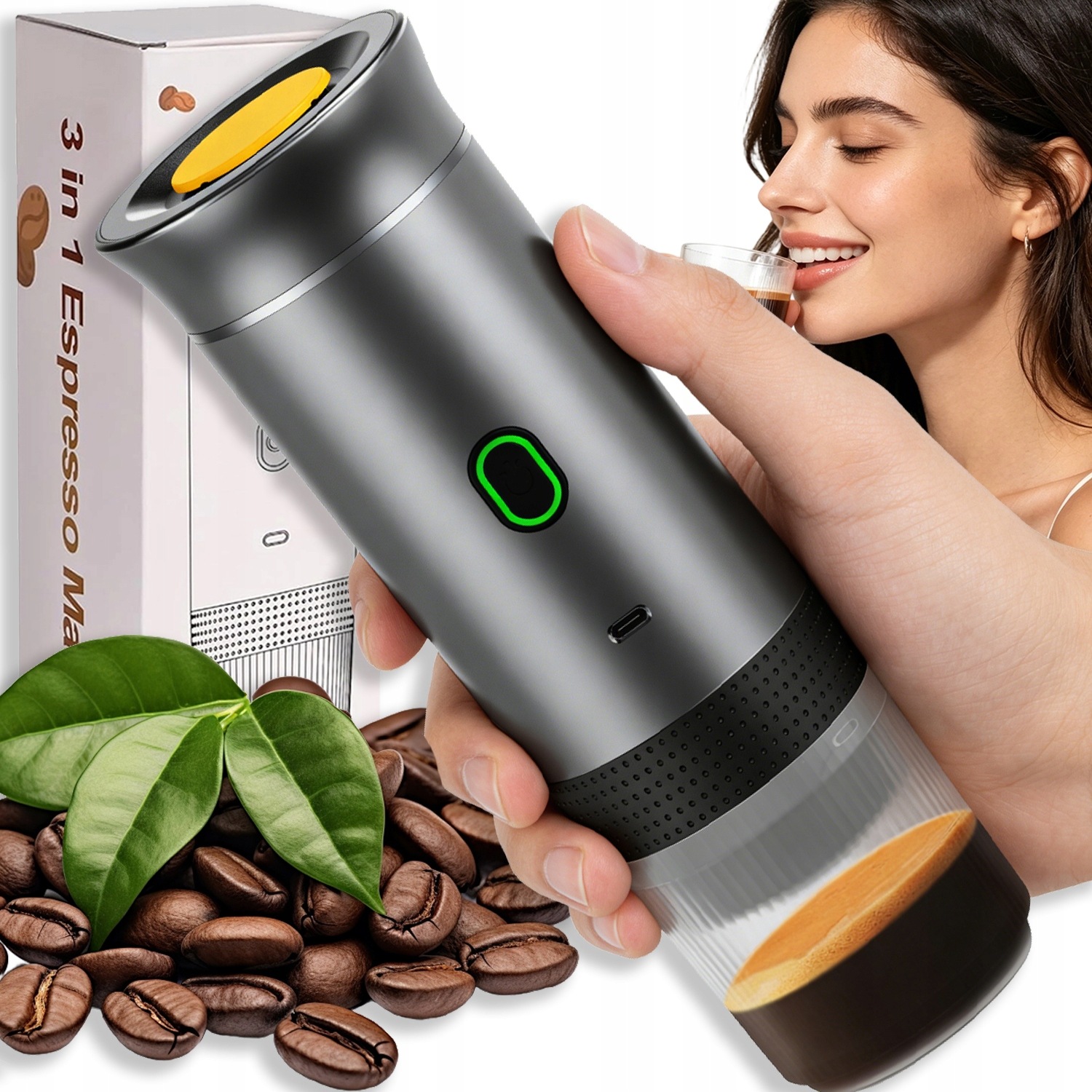 Přenosný Kapslový Kávovar Na Mletou Kávu 20 Barů 60 ML Pro Turistické Použití