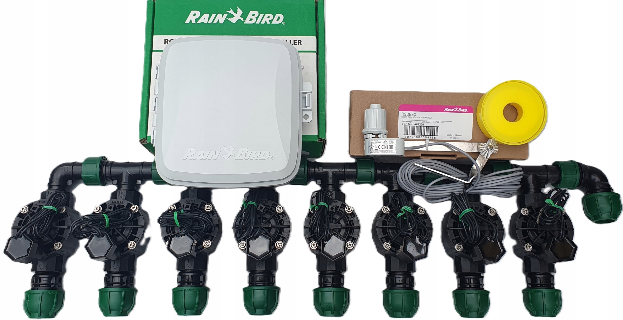 Zestaw nawadniania ogrodu Rain Bird 8 sekcji |Sterownik RC2 Wi-Fi Czujnik