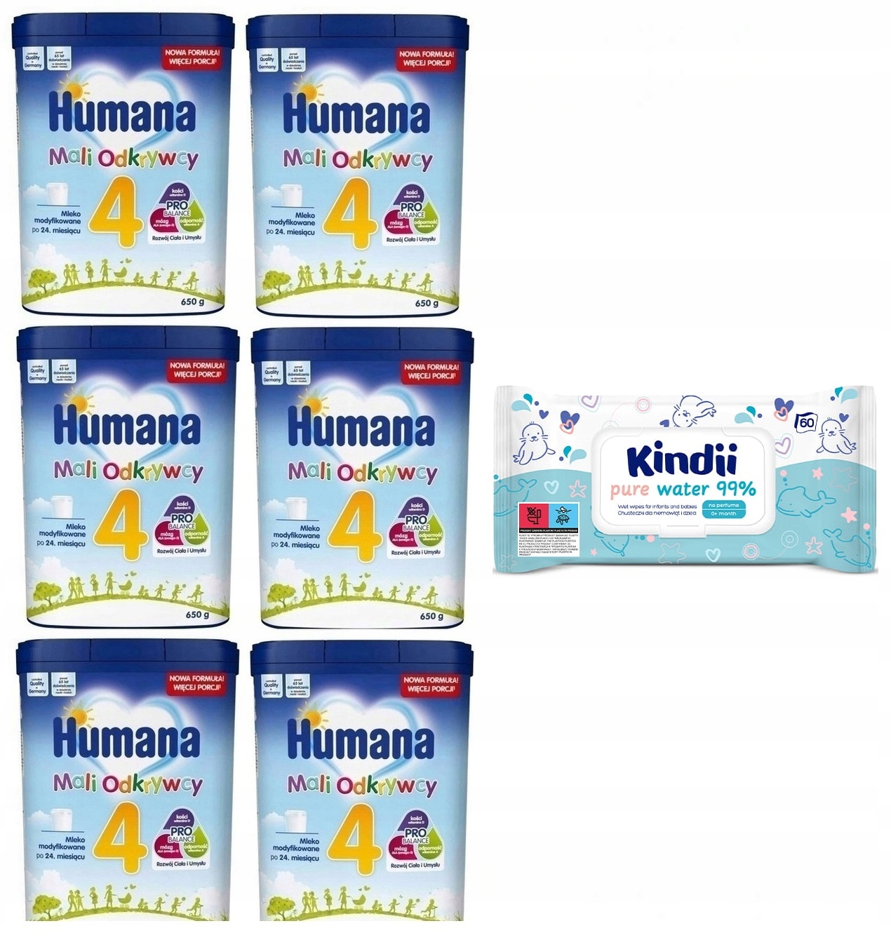 HUMANA 4 MLEKO NASTĘPNE PO 24 M+ 6x650G CHUSTECZKI EAN (GTIN) 4031244001481