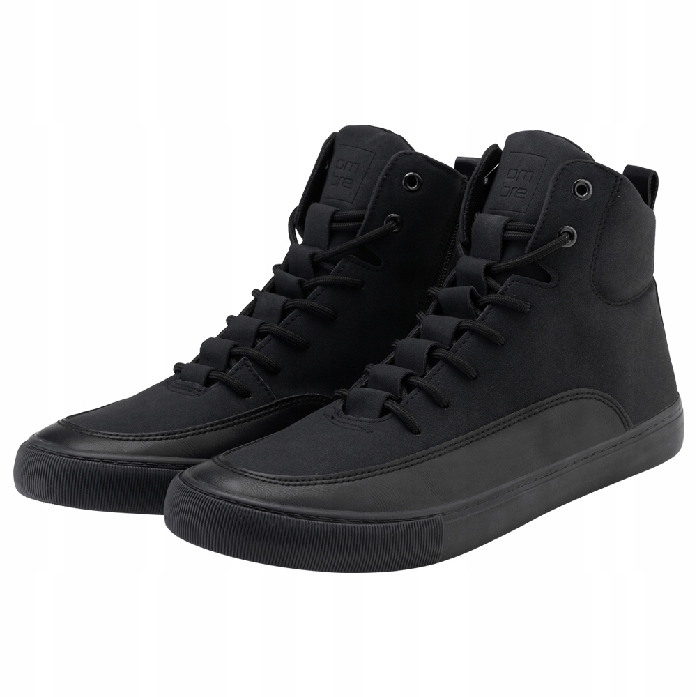 Černé pánské boty sneakers vysoké tenisky pohodlné OM-FOSH-0176 V4 vel. 40