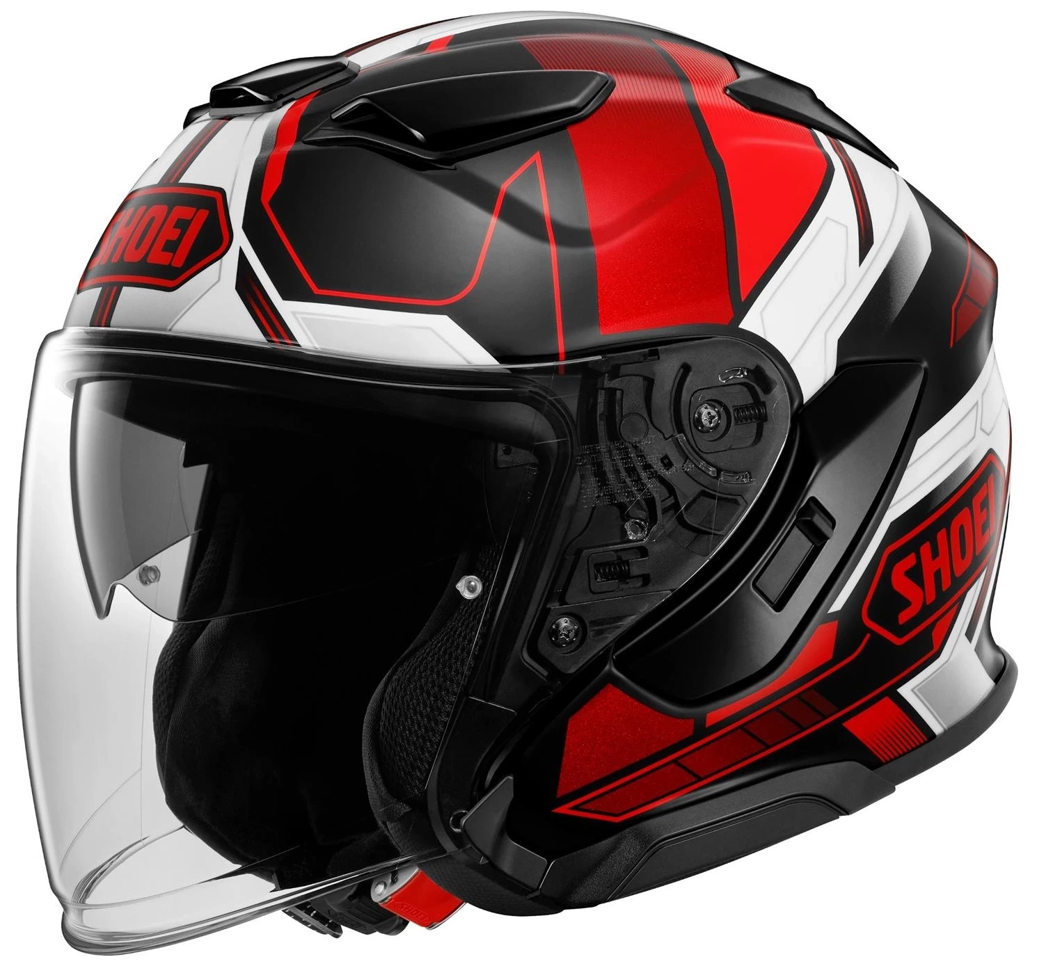 Shoei J-cruise 3 Whizzy TC-1 Motocyklová Prilba Otvorená Je Čierna Červená