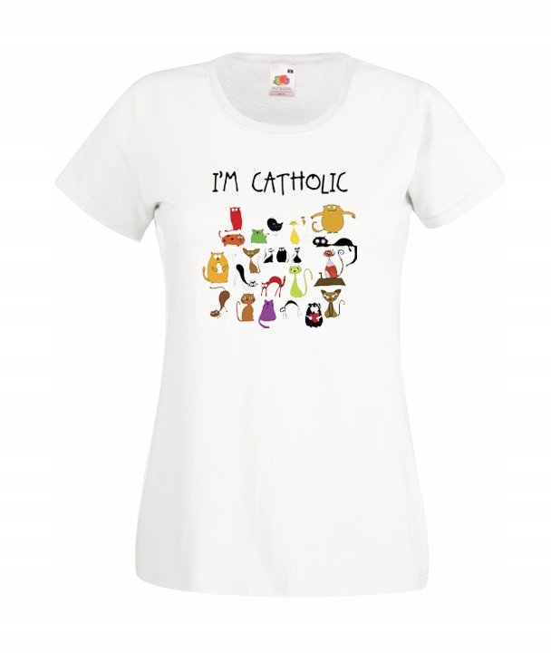 

Xs Koszulka Damska Kot Koty Cats Catholic Kociak