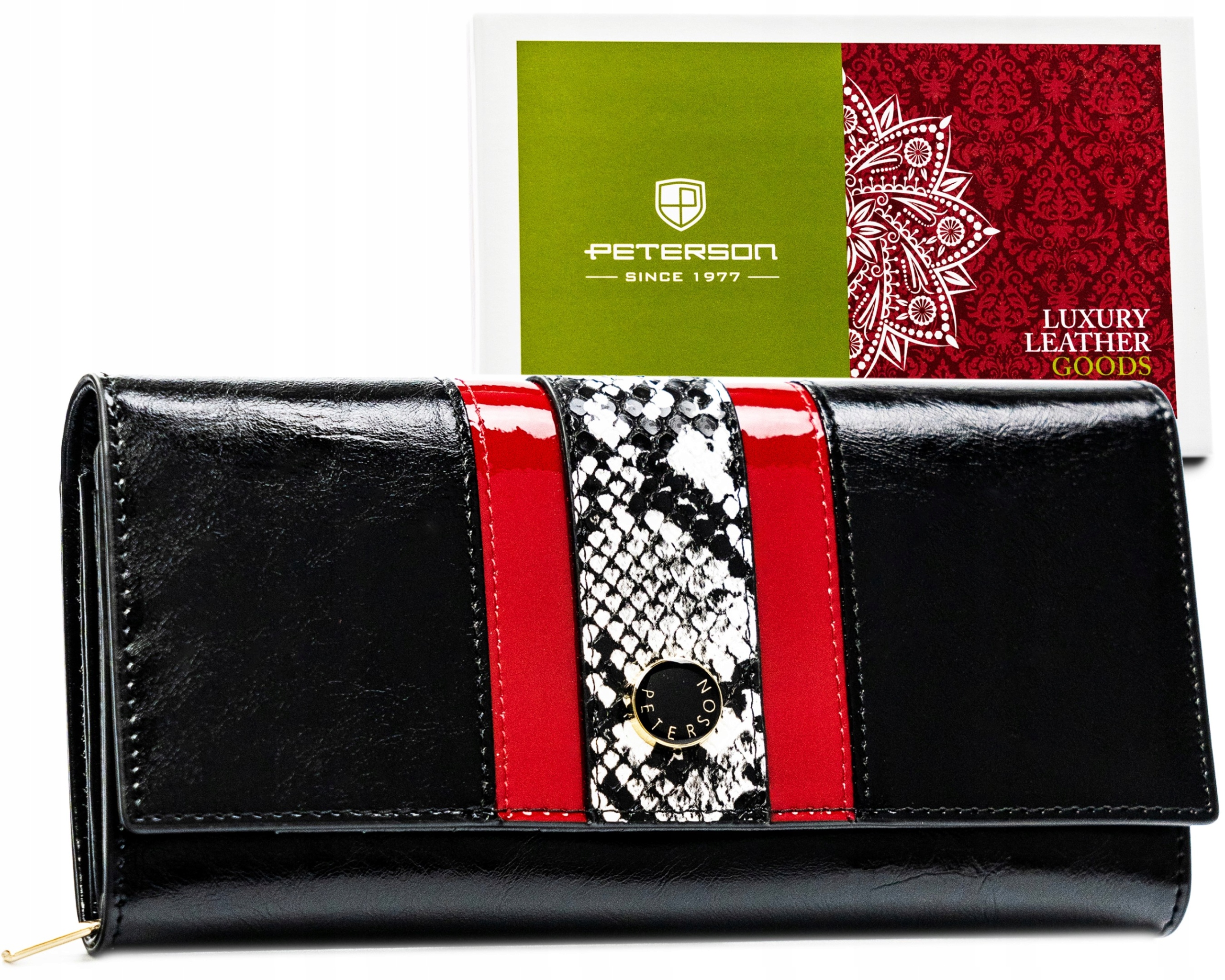 Dámská velká horizontální peněženka na patentku Peterson s Rfid ochranou, kožená