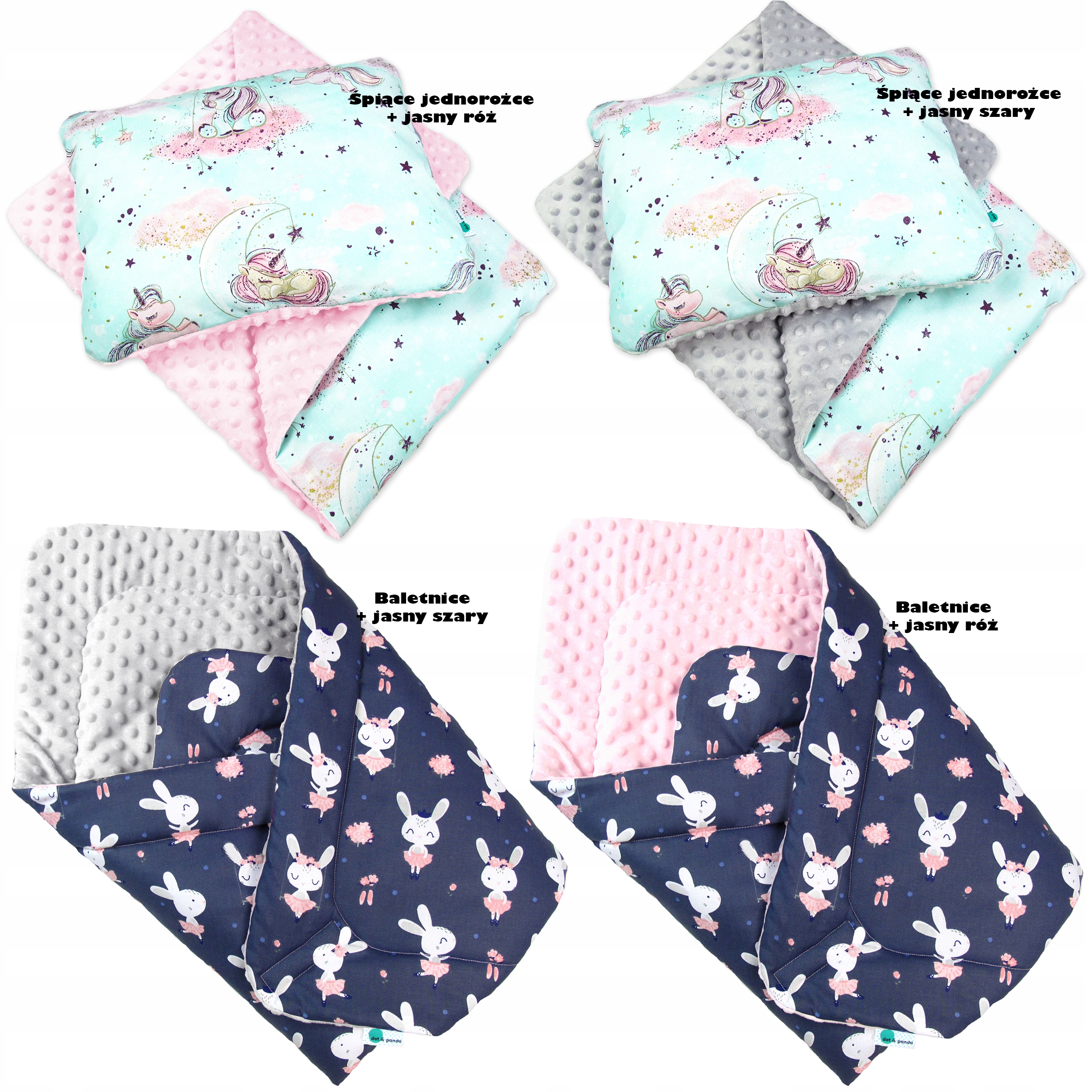 Ochraniacz MINKY __ 6 poduszek __ MODUŁOWY __Wzory Długość 180 cm