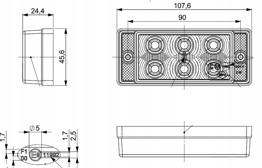 Światło przeciwmgłowe Przyczepki BUS Osobowe Lampa światła mgłowego leda Producent części Inny