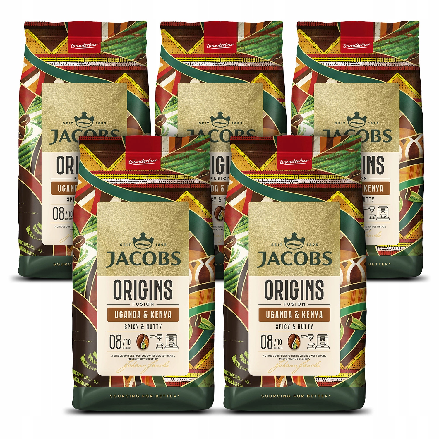 Kawa ziarnista Jacobs Origins Uganda & Kenya 5x 1kg zestaw