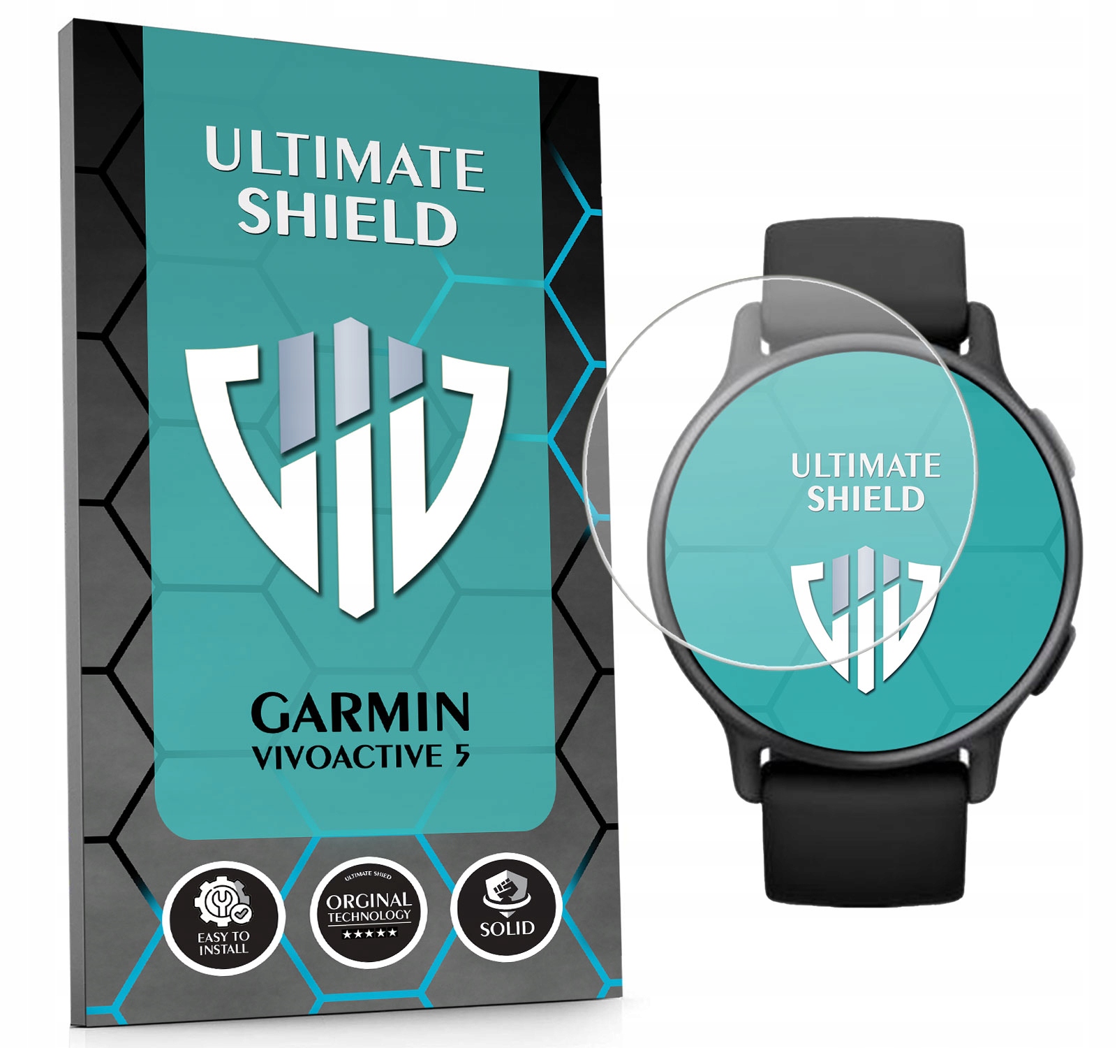 SZKŁO 5D NIETŁUKĄCE CAŁY EKRAN NA SMARTWATCH DO GARMIN VIVOACTIVE 5