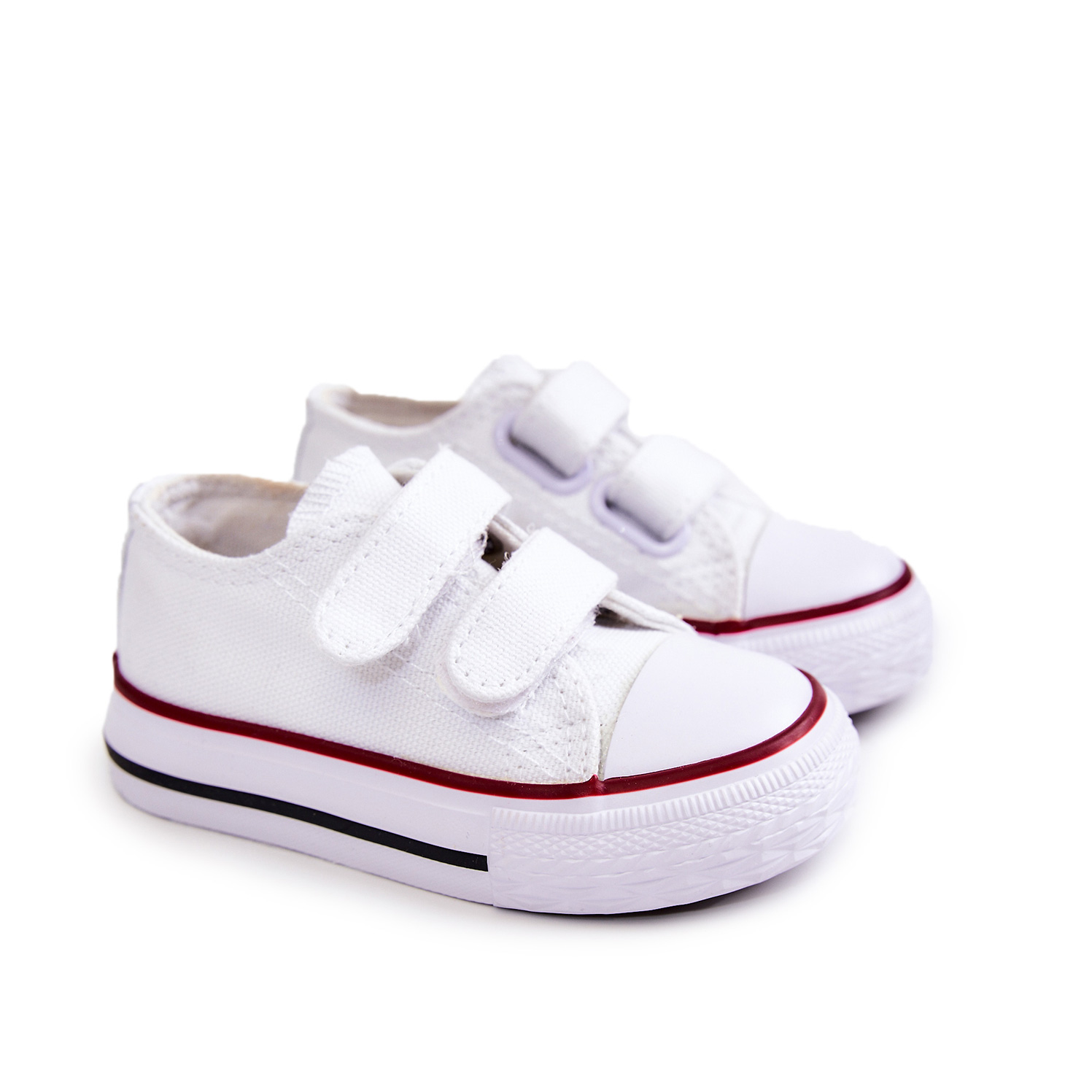 

Dziecięce Klasyczne Trampki Na Rzepy Białe 22