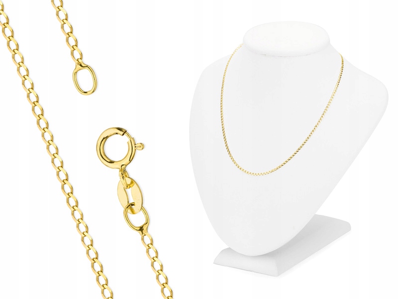 

Męski Złoty Łańcuszek 333 Pancerka 55cm na prezent